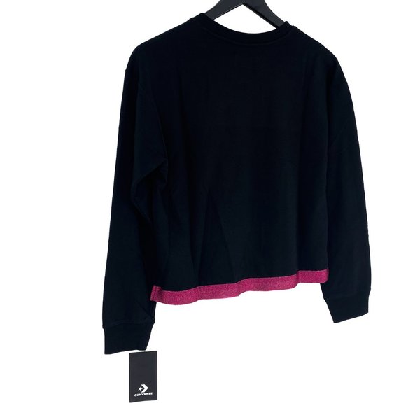 CONVERSE Pink Metallic Logo Crewneck Sweatshirt - Picture 9 of 16